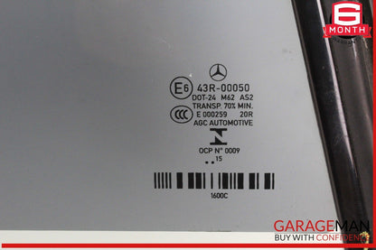 11-17 Mercedes W207 E400 E350 Rear Right Side Quarter Door Window Glass OEM