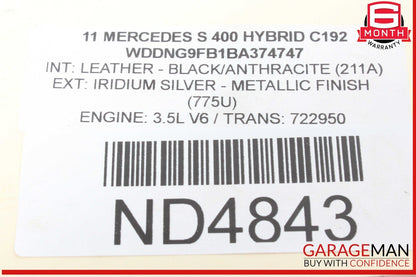 05-12 Mercedes W221 S400 Hybrid Left Side Engine Camshaft Cam Shaft Intake OEM