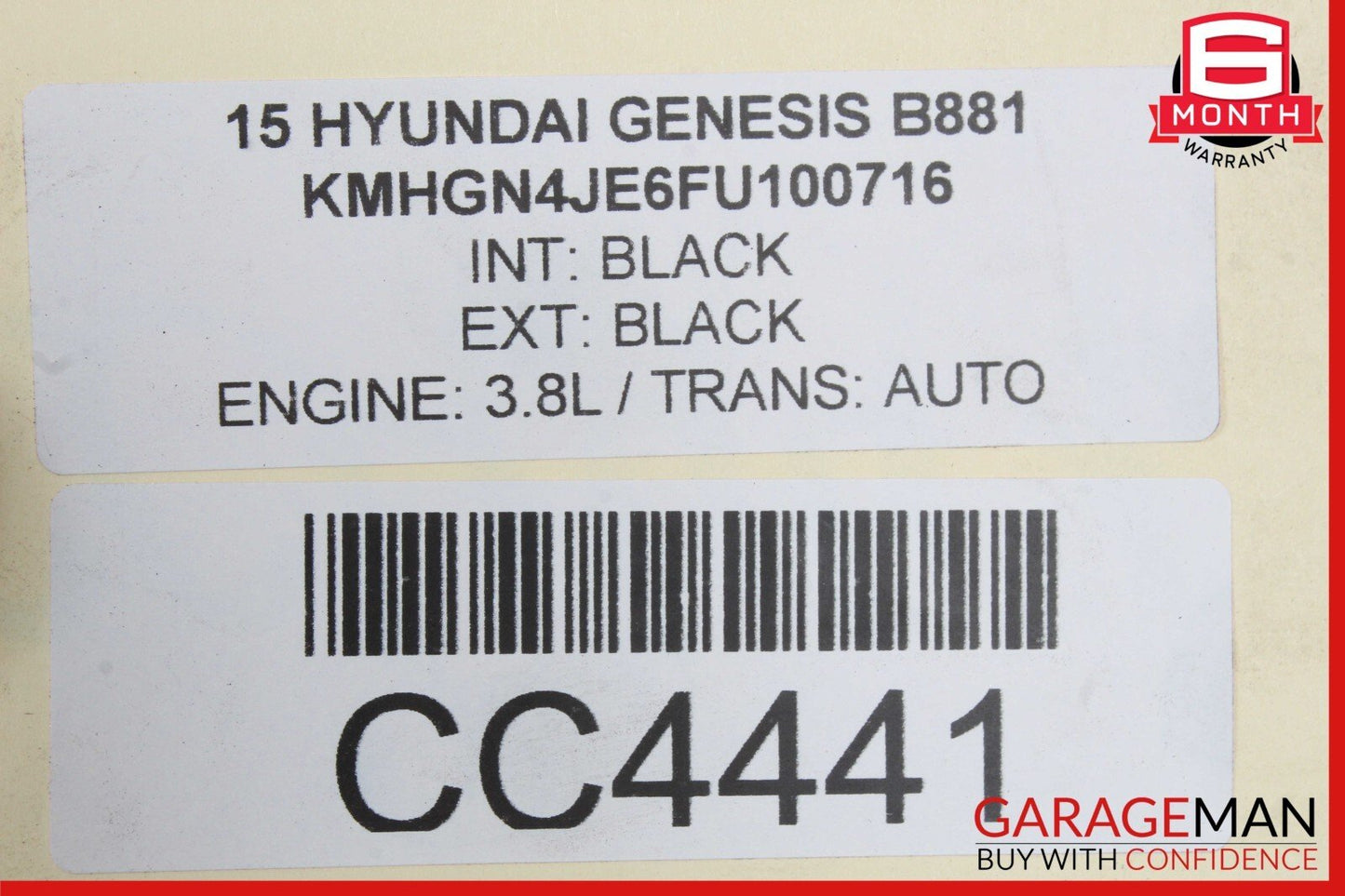 15-20 Hyundai Genesis Rear Bumper Reinforcement Impact Bar Rebar OEM