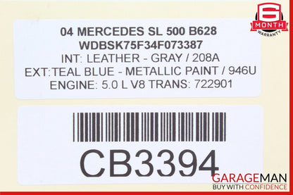 00-12 Mercedes SL500 CLK500 CL55 Front Right Side Window Regulator Motor Unit