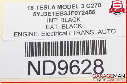 17-23 Tesla Model 3 Right Side Glass B Pillar Applique w/ Camera OEM