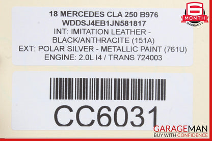 14-20 Mercedes W117 CLA250 Front Right Side Top Upper Seat Cushion Cover OEM
