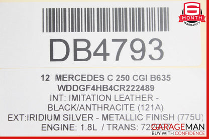 08-14 Mercedes W204 C280 C300 Front Right Lower Bottom Seat Cushion OEM