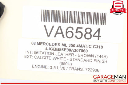 05-13 Mercedes W164 ML350 4MATIC Front Left Side Engine Timing Chain Cover Plate