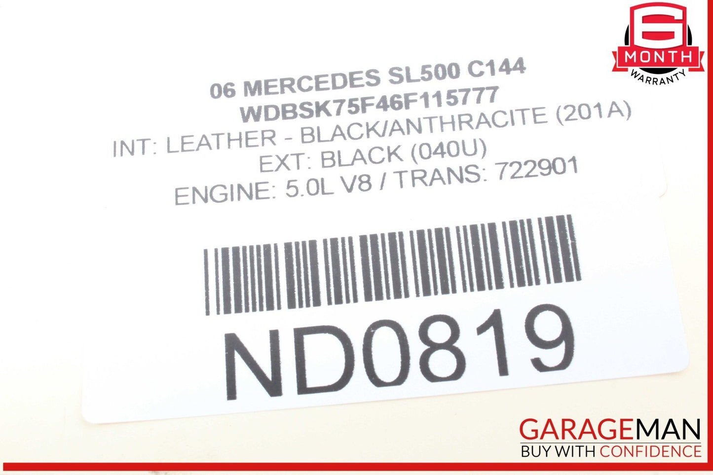 03-06 Mercedes R230 SL500 SL600 Rear Right Hydraulic Shock Strut Absorber OEM