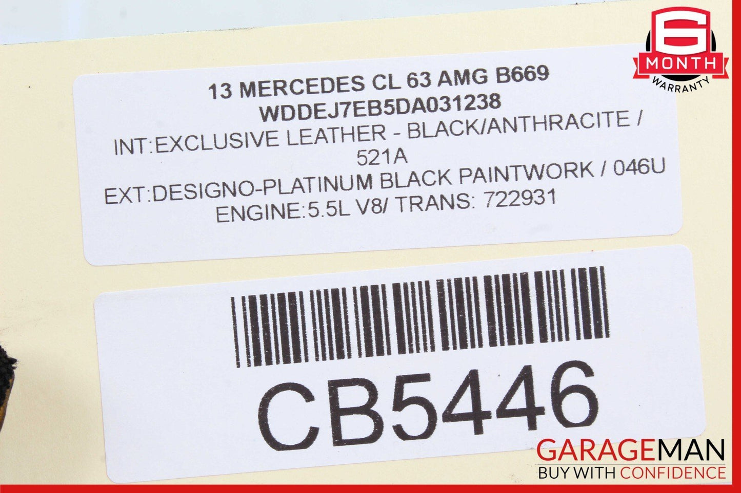 11-19 Mercedes R230 SL63 ML63 CL63 AMG Right Side Air Intake Hose Duct Pipe Assy