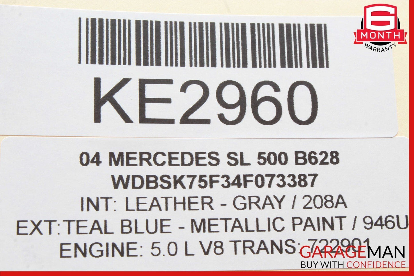 03-06 Mercedes R230 SL500 Front Right Door Handle Keyless Go OEM