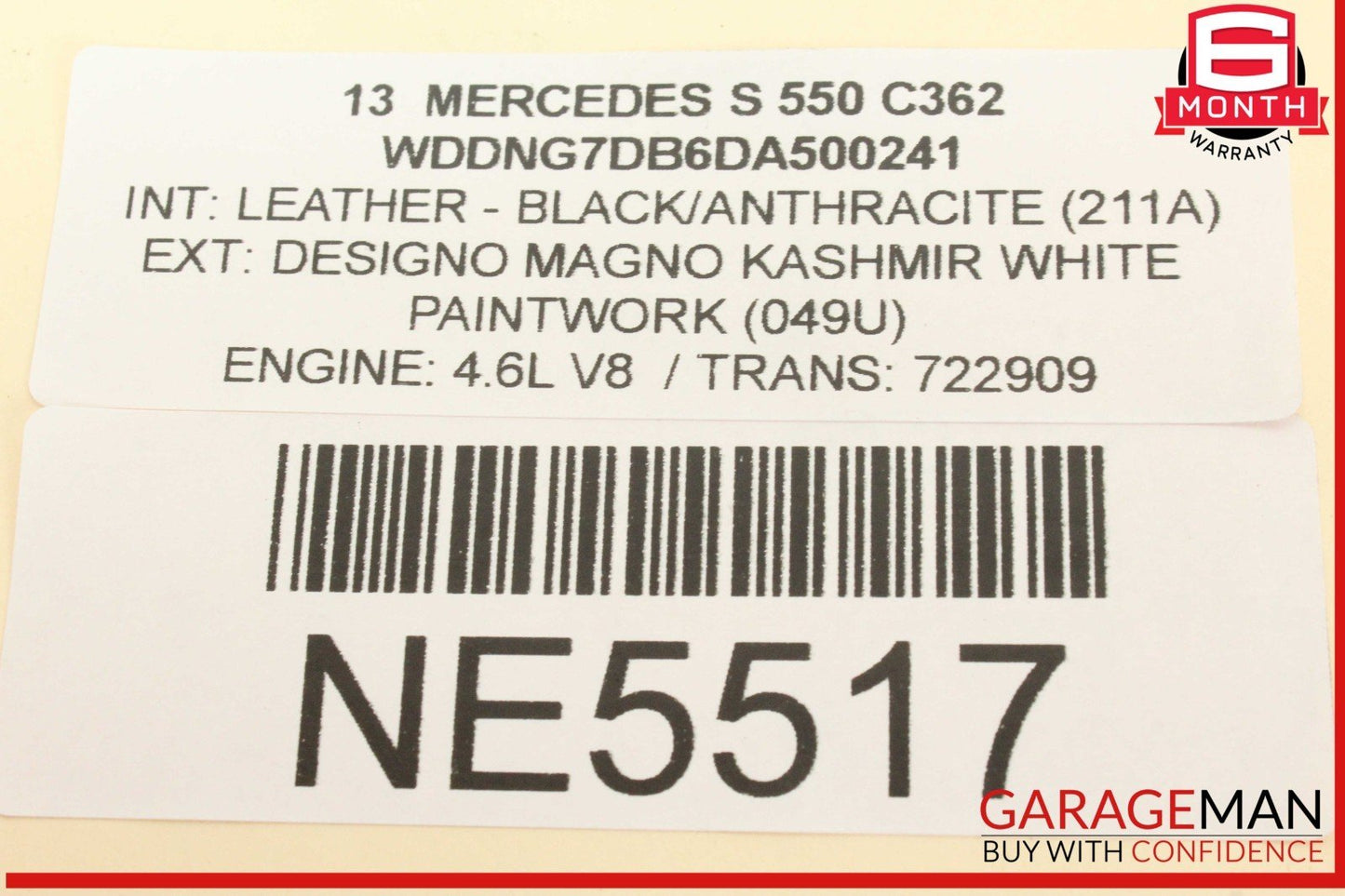 11-14 Mercedes W221 S550 CL550 Left Side Turbocharger Turbo Charger Pipe OEM