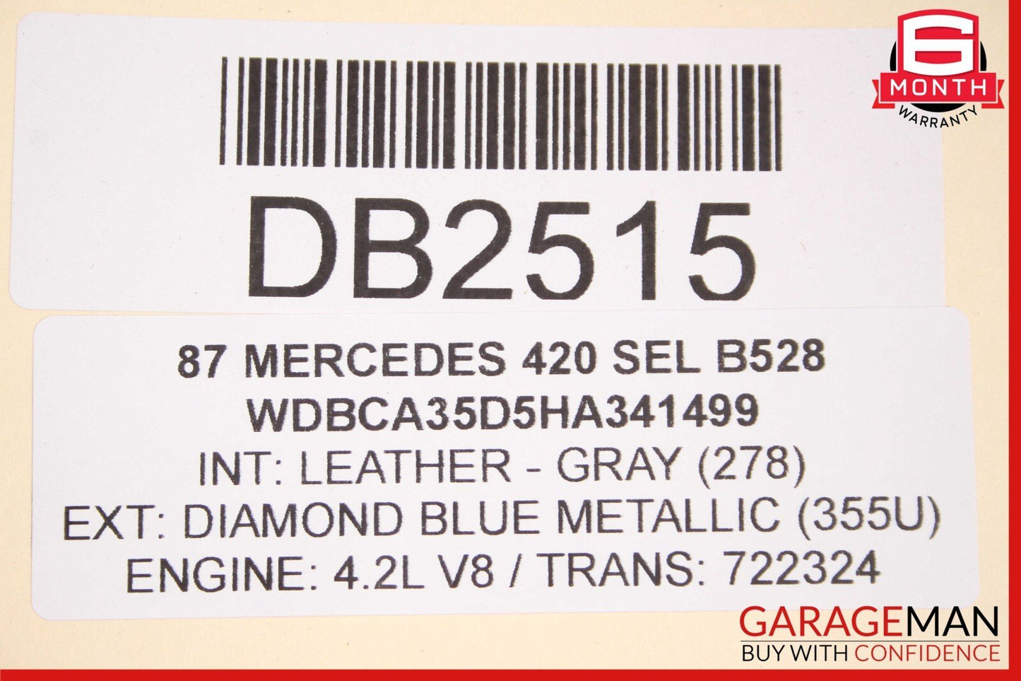 79-91 Mercedes W126 420SEL Front Right Side Wing Fender Panel Diamond Blue OEM