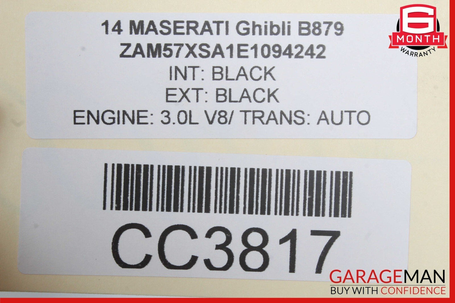 14-22 Maserati Ghibli M157 Front Left Driver Side Interior Door Panel Black OEM