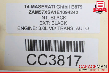 14-22 Maserati Ghibli M157 Front Left Driver Side Interior Door Panel Black OEM