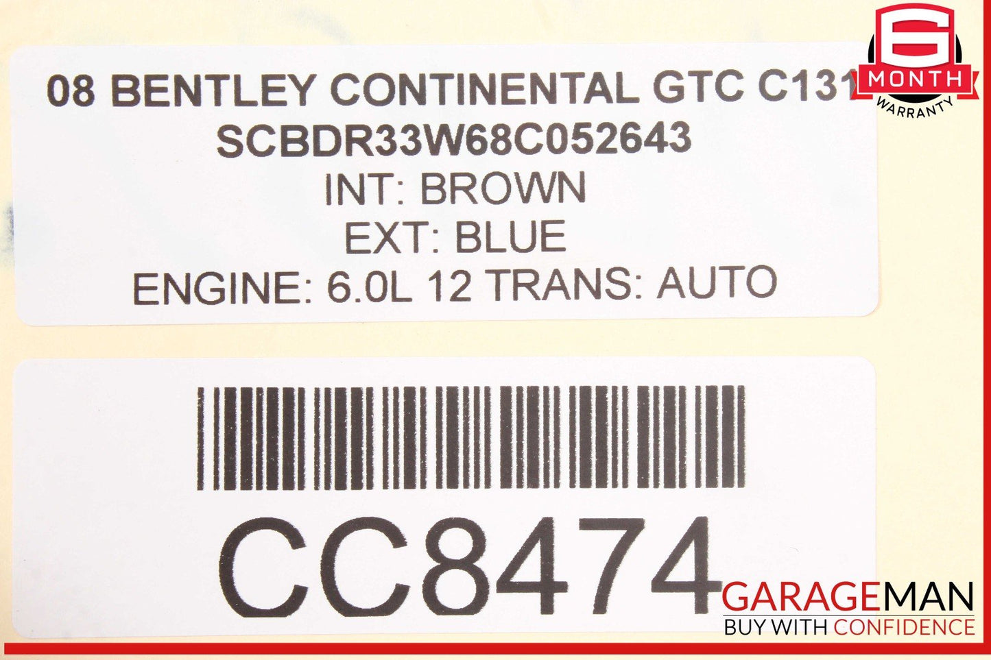 08-13 Bentley Continental GTC Front Engine Crossmember Mount Bracket OEM