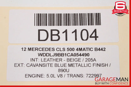 12-14 Mercedes W218 CLS550 Front Right Side Lower Bottom Seat Cushion Assy Beige