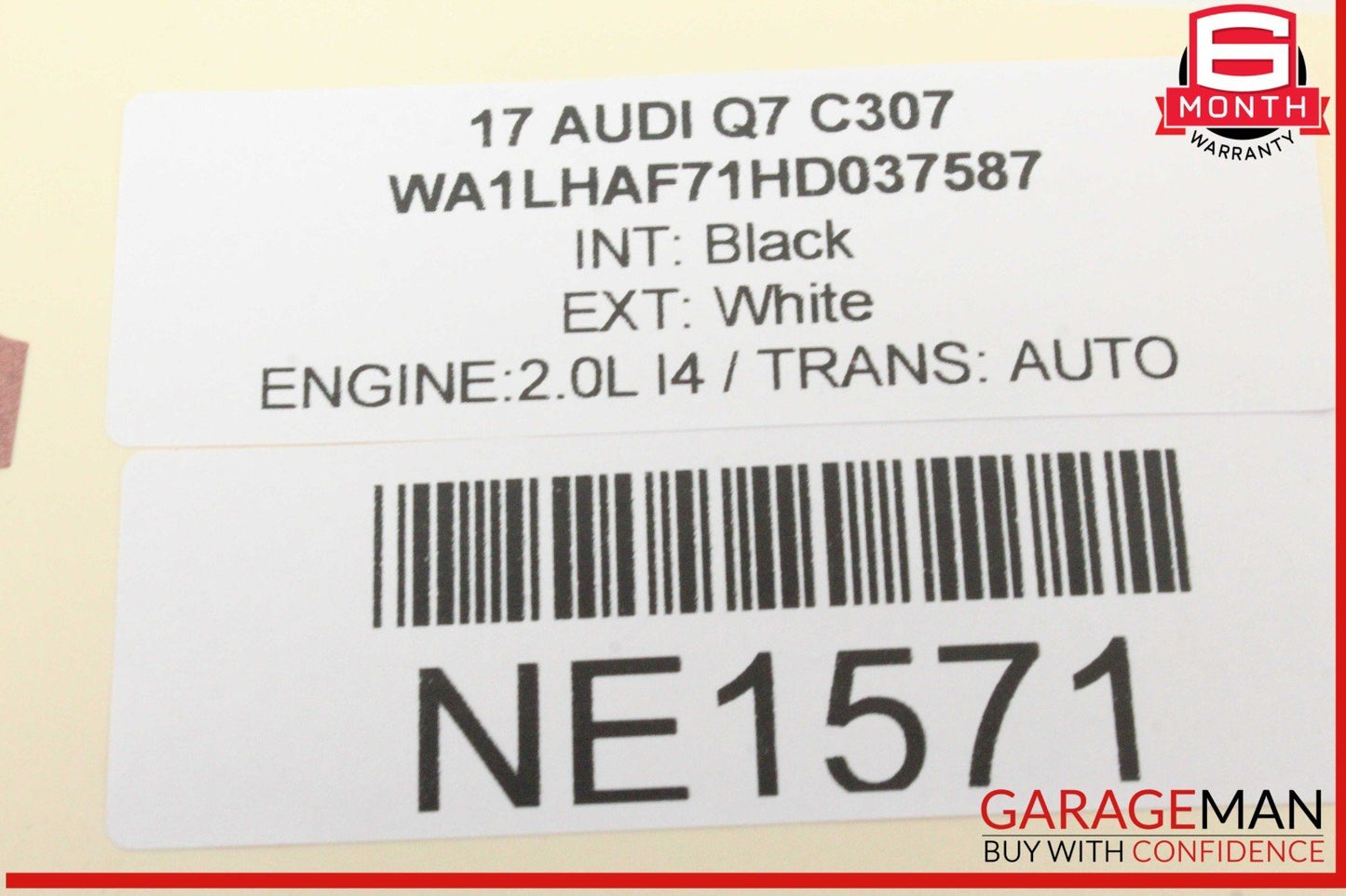 17-24 Audi Q7 Rear Left Driver Side Exterior Door Handle White 4M0837885A OEM