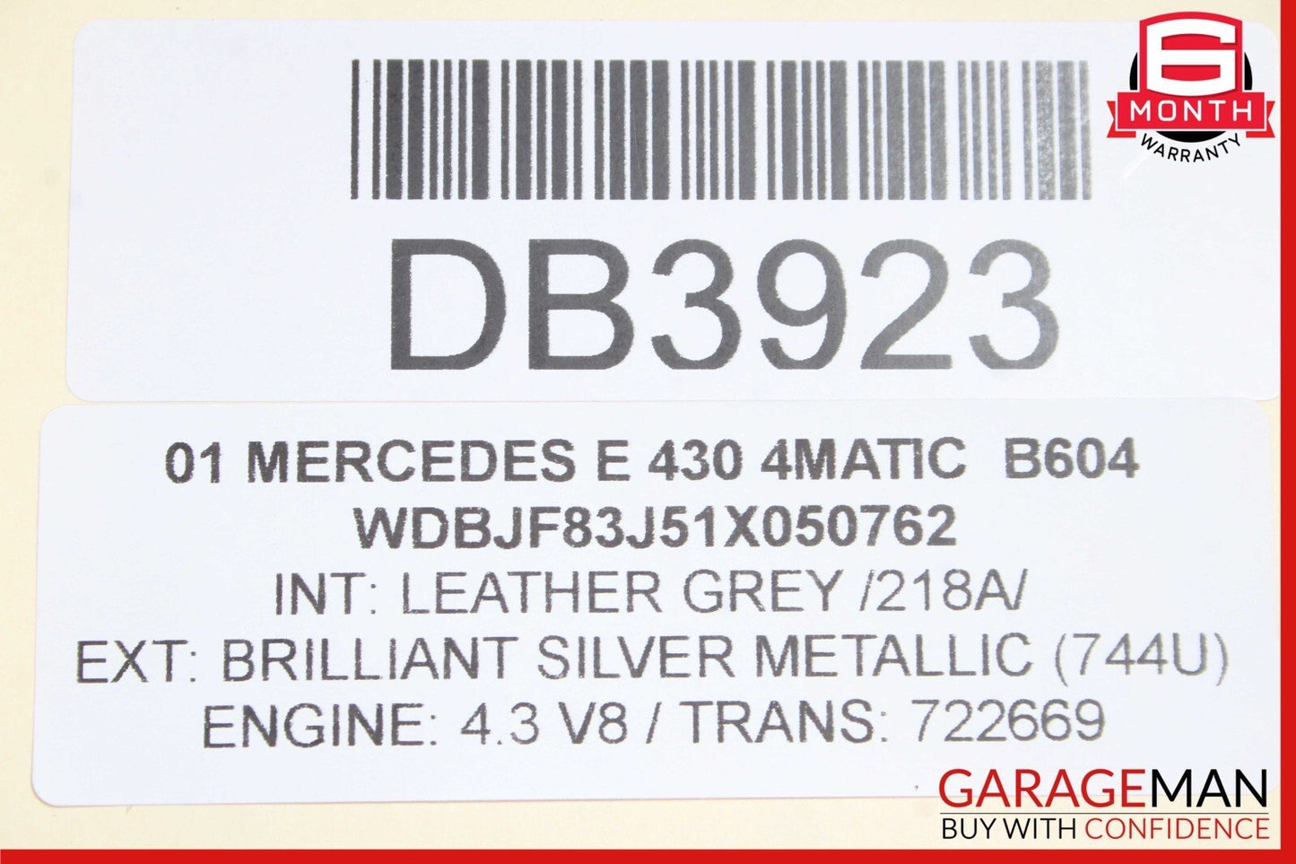 00-02 Mercedes W210 E430 4Matic Rear Propeller Driveshaft Drive Axle Shaft OEM