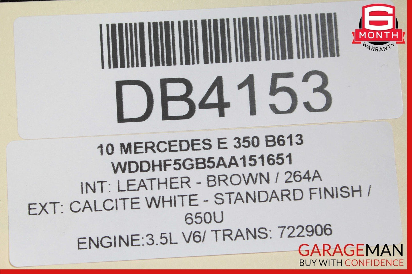 10-16 Mercedes W212 E350 E550 Front Right Top Upper Seat Cushion Cover Brown OEM