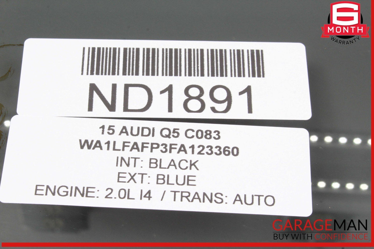 13-17 Audi Q5 Rear Right Passenger Side Door Window Glass OEM