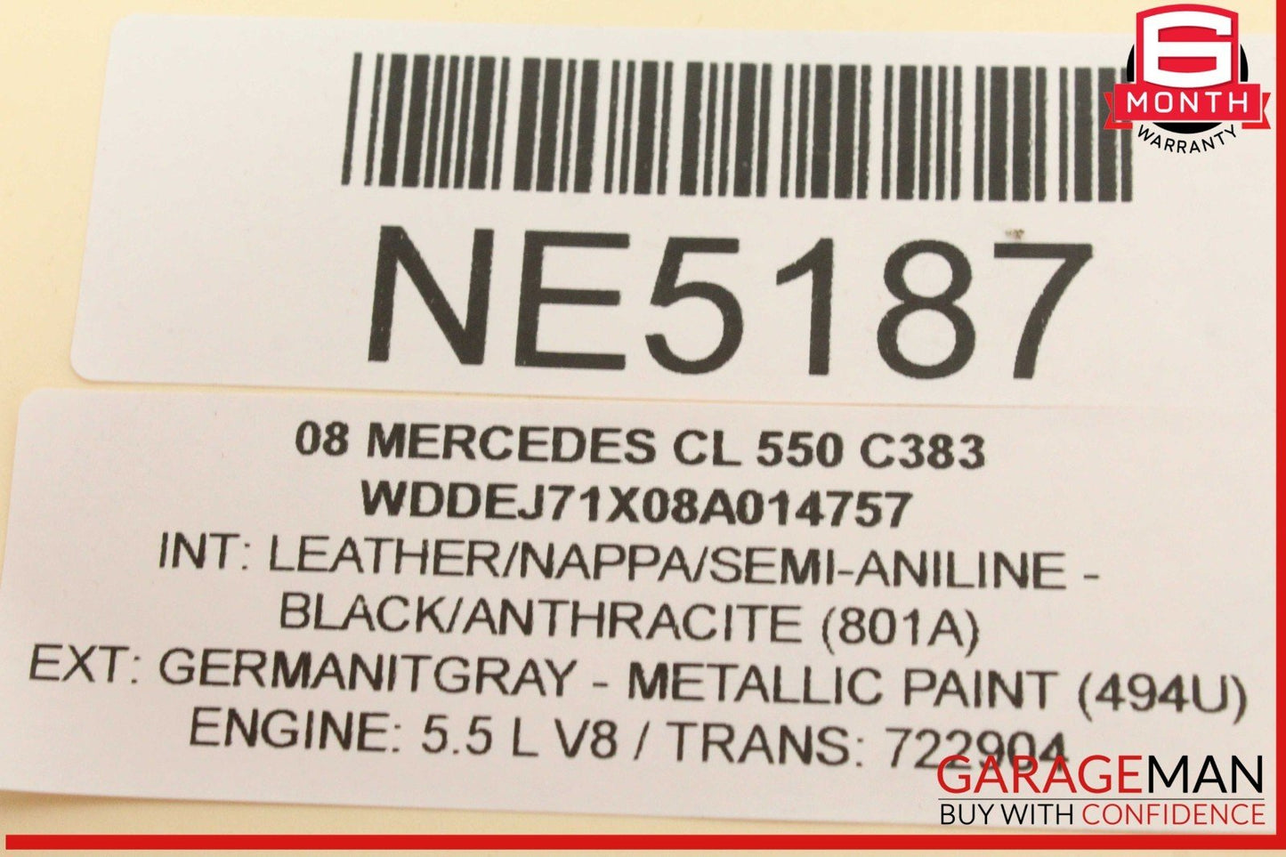 07-10 Mercedes W216 CL550 Front Left Driver Side Fog Light Trim Grille Cover OEM
