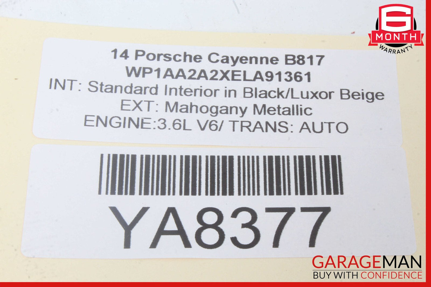 12-14 Porsche Cayenne 958 S Trunk Lid Molding Trim Spoiler Wing OEM