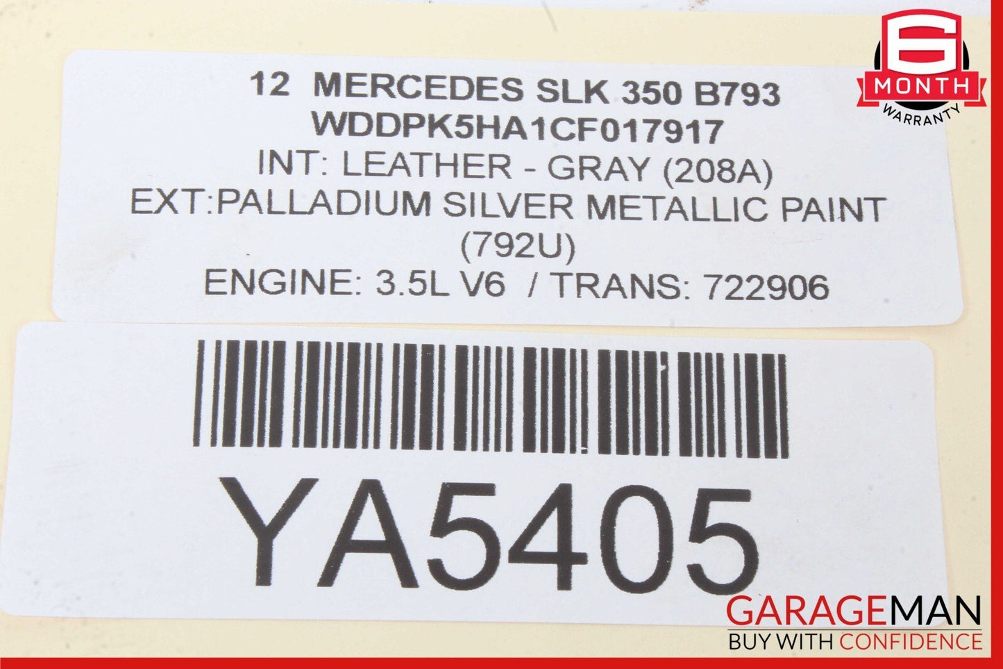 12-20 Mercedes R172 SLK250 SLC300 Front Left Side Door Airbag Air Bag OEM