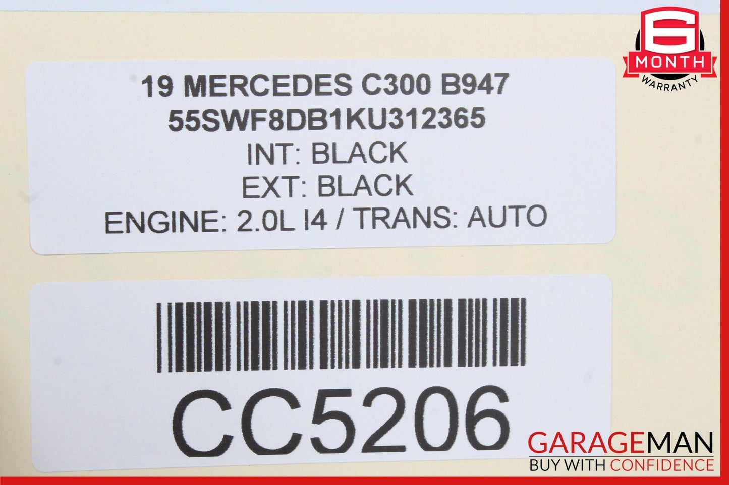 15-21 Mercedes W205 C300 C400 Rear Left Driver Side Interior Door Panel OEM