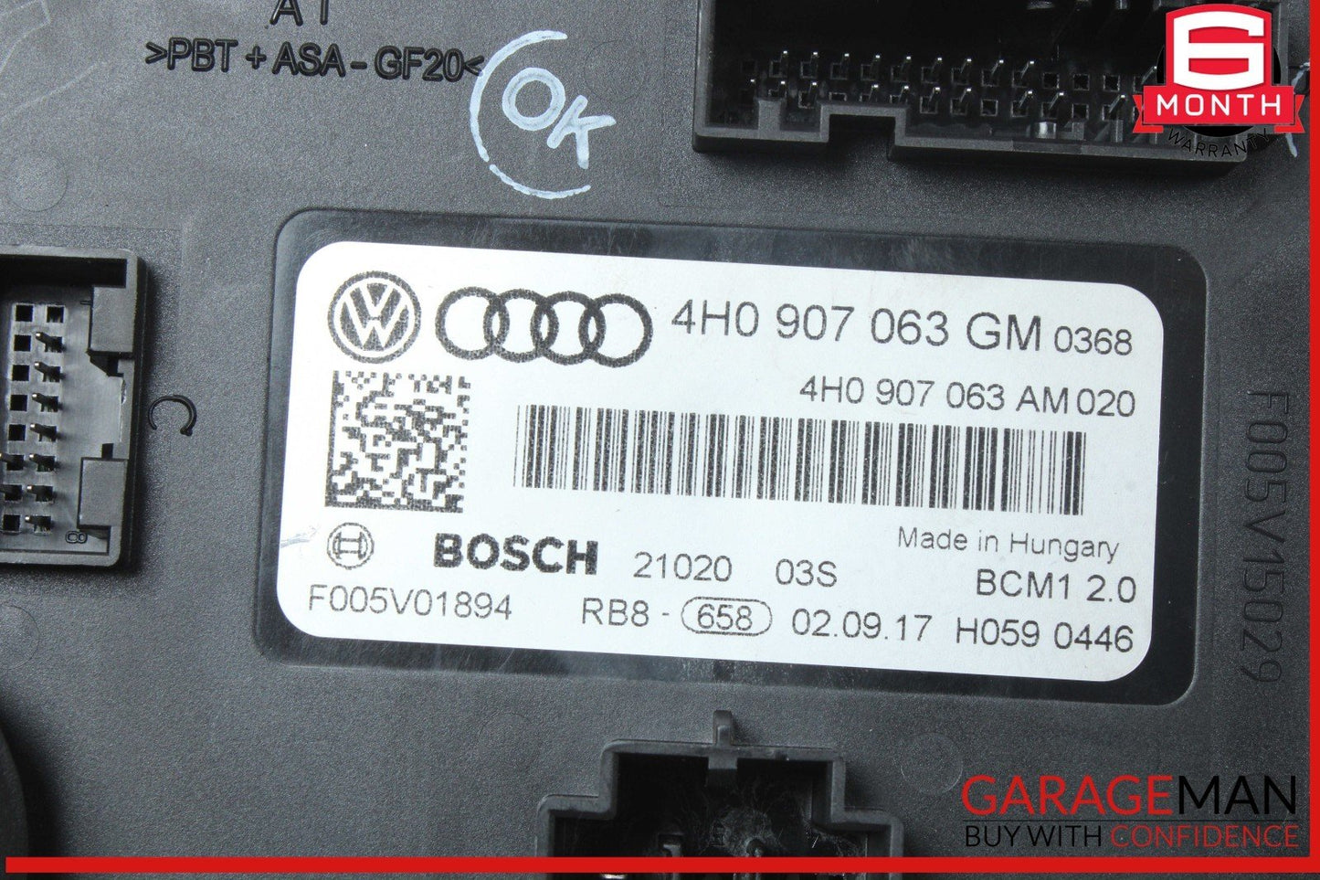 12-18 Audi S6 A7 A6 On Board Supply Body Control Module Unit 4H0907063CG OEM