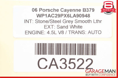 03-06 Porsche Cayenne 955 Rear Left Driver Side Quarter Window Glass Panel White