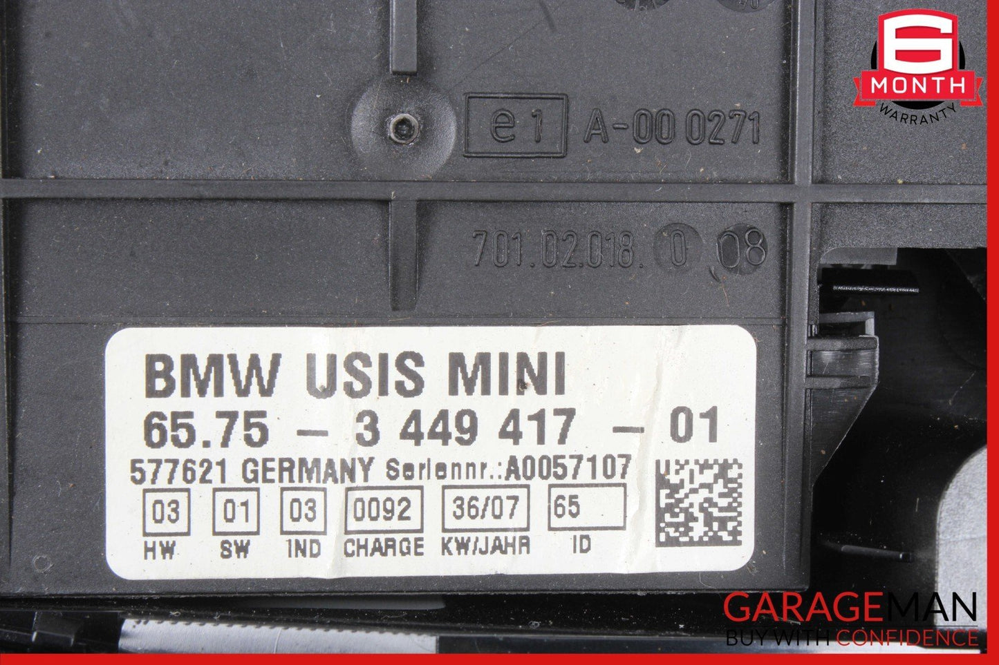 06-13 Mini Cooper Interior Front Roof Light Panel 3449417