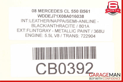 07-14 Mercedes W216 CL550 Center Console Rear AC Vent Trim Black 2218301054 OEM