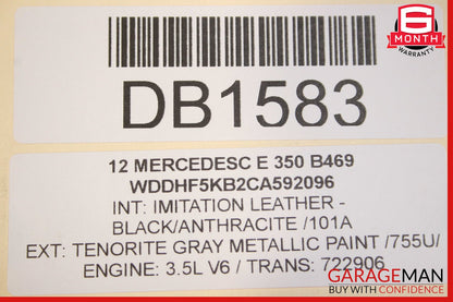 12-15 Mercedes W212 E350 C350 3.5L V6 RWD Engine Motor Block Assembly OEM 164k