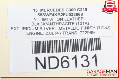 15-20 Mercedes W205 C300 Right Side Keyless Go Exterior Door Handle Silver OEM