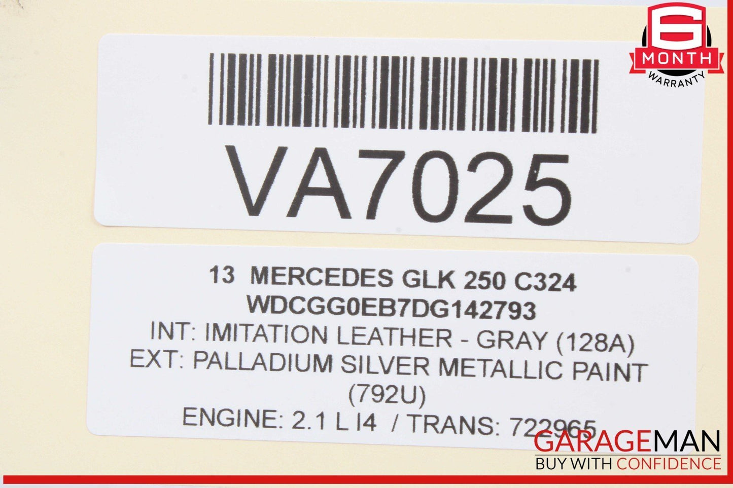 13-15 Mercedes X204 GLK250 Engine Camshaft Cam Shaft 6510520000 OEM