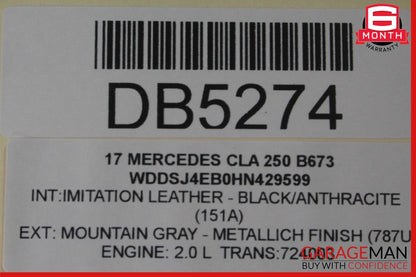 14-19 Mercedes W117 CLA250 CLA180 Rear Left Interior Door Panel Assy Black OEM