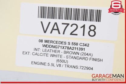 07-13 Mercedes W221 S550 S63 AMG Front Right Door Control Module 2218704293 OEM