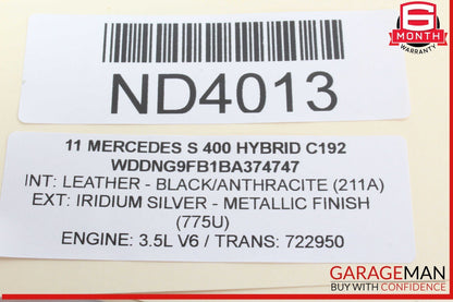 07-13 Mercedes W221 S400 Hybrid Front Right Passenger Side Exterior Door Handle