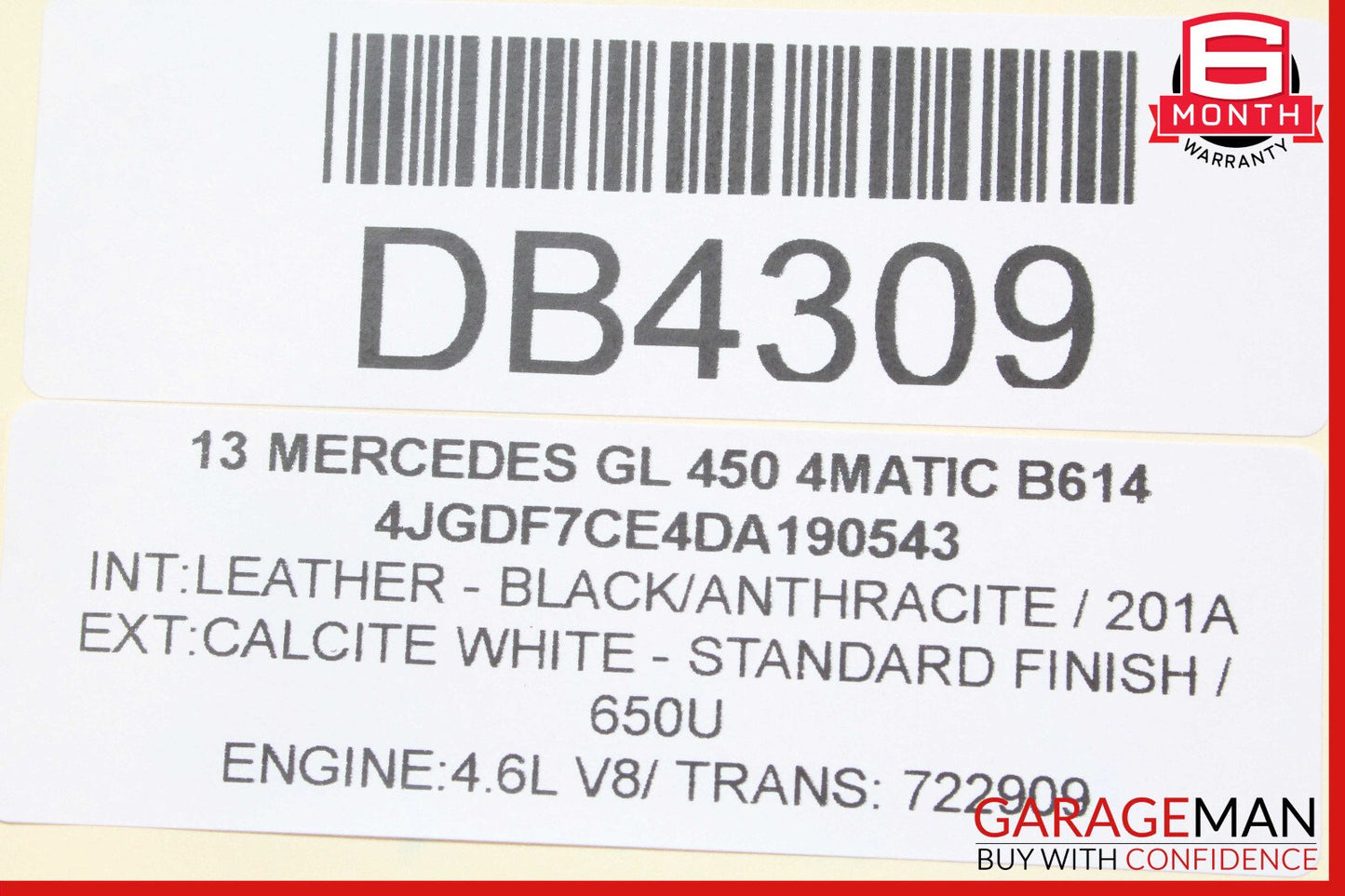 13-16 Mercedes X166 GL450 Front Left Top Upper Seat Cushion Black OEM