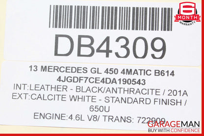 13-16 Mercedes X166 GL450 Front Left Top Upper Seat Cushion Black OEM