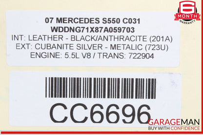 07-14 Mercedes W221 S550 CL550 Front Bumper Lower Bracket Impact Bar OEM