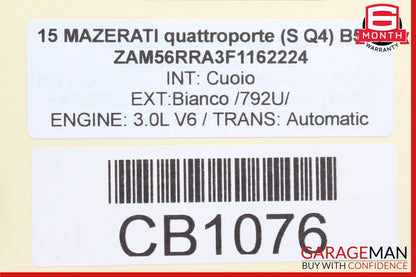 14-20 Maserati Quattroporte V6 Engine Motor Cover Shield Guard Trim Panel OEM