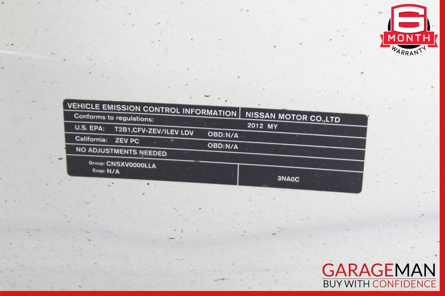 11-12 Nissan Leaf Front Hood Bonnet Panel Assembly White OEM