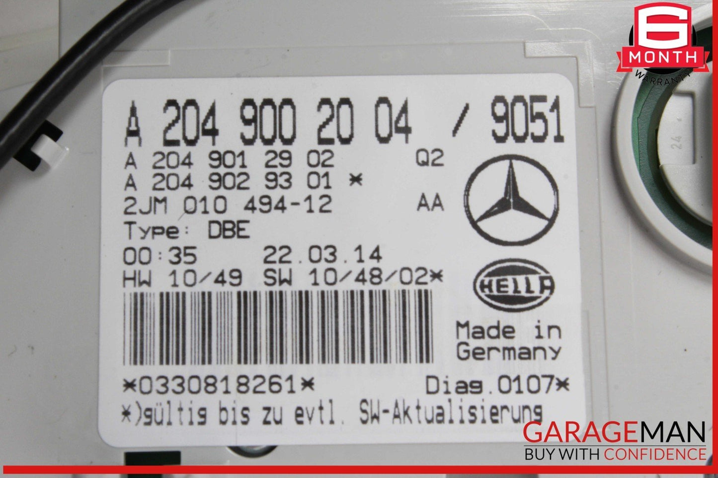 08-14 Mercedes W204 C250 CGI C63 AMG Overhead Dome Light Lamp 2049002004 OEM