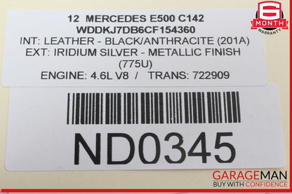 10-17 Mercedes W207 E550 Dashboard Right Passenger Side Airbag Air Bag OEM