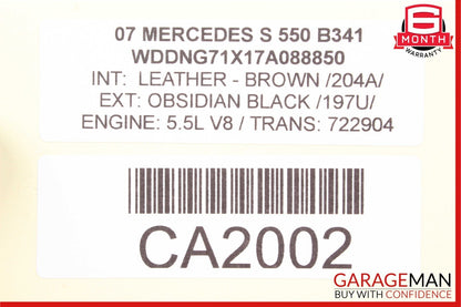 07-13 Mercedes W221 S550 S400 S600 Rear Center Console AC A/C Air Vent Trim OEM