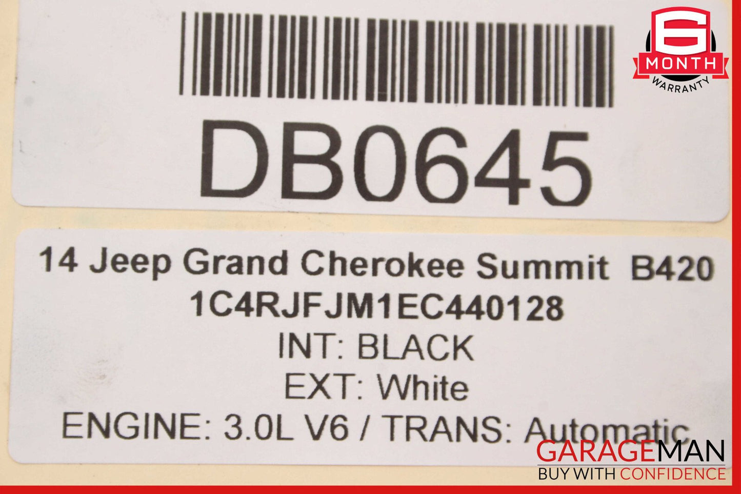 14-17 Jeep Grand Cherokee Rear Bumper Reinforcement Rebar OEM