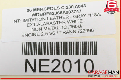 05-13 Mercedes W203 C230 E350 Front Right Engine Timing Chain Cover Plate OEM