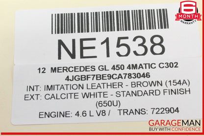 06-12 Mercedes X164 GL450 4MATIC Front Left Side Fog Light Lamp Bumper Grille