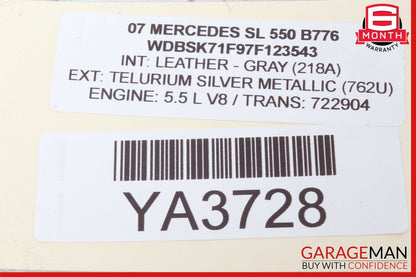 03-08 Mercedes R230 SL550 Rear Left Seat Belt Retractor Luggage Speaker Assy