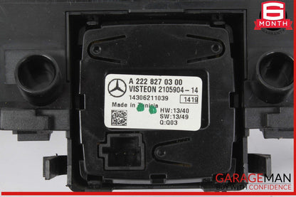 15-18 Mercedes W205 C300 Center Dashboard Hazard Control Switch w/ Clock Assy