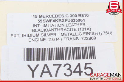15-20 Mercedes W205 C300 C350e Rear Center Console AC Air Vent Trim OEM
