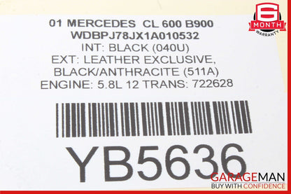 00-02 Mercedes W215 CL600 Steering Column Combination Switch Assembly Black OEM